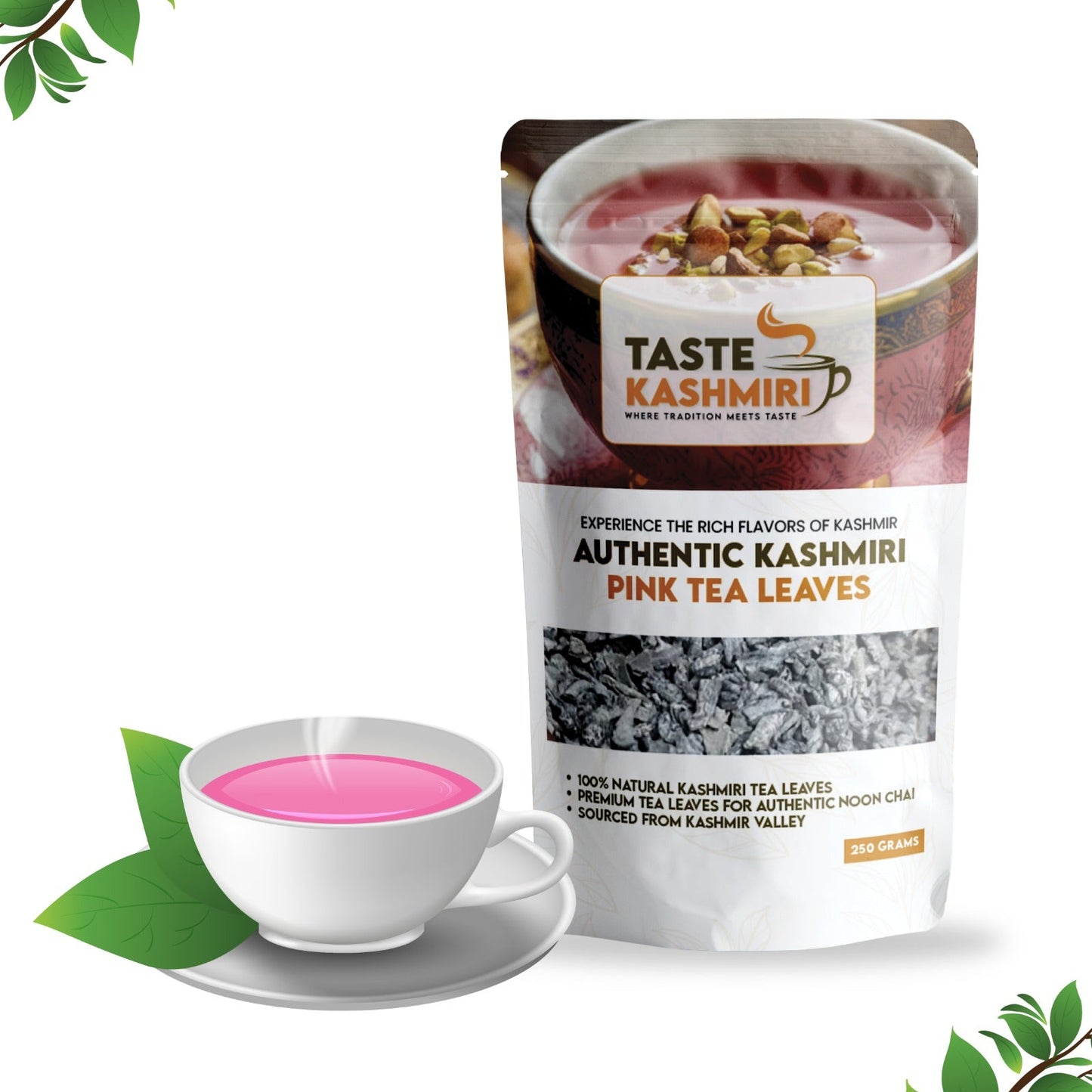 Organic Kashmiri Pink Tea Leaves 250 Grams