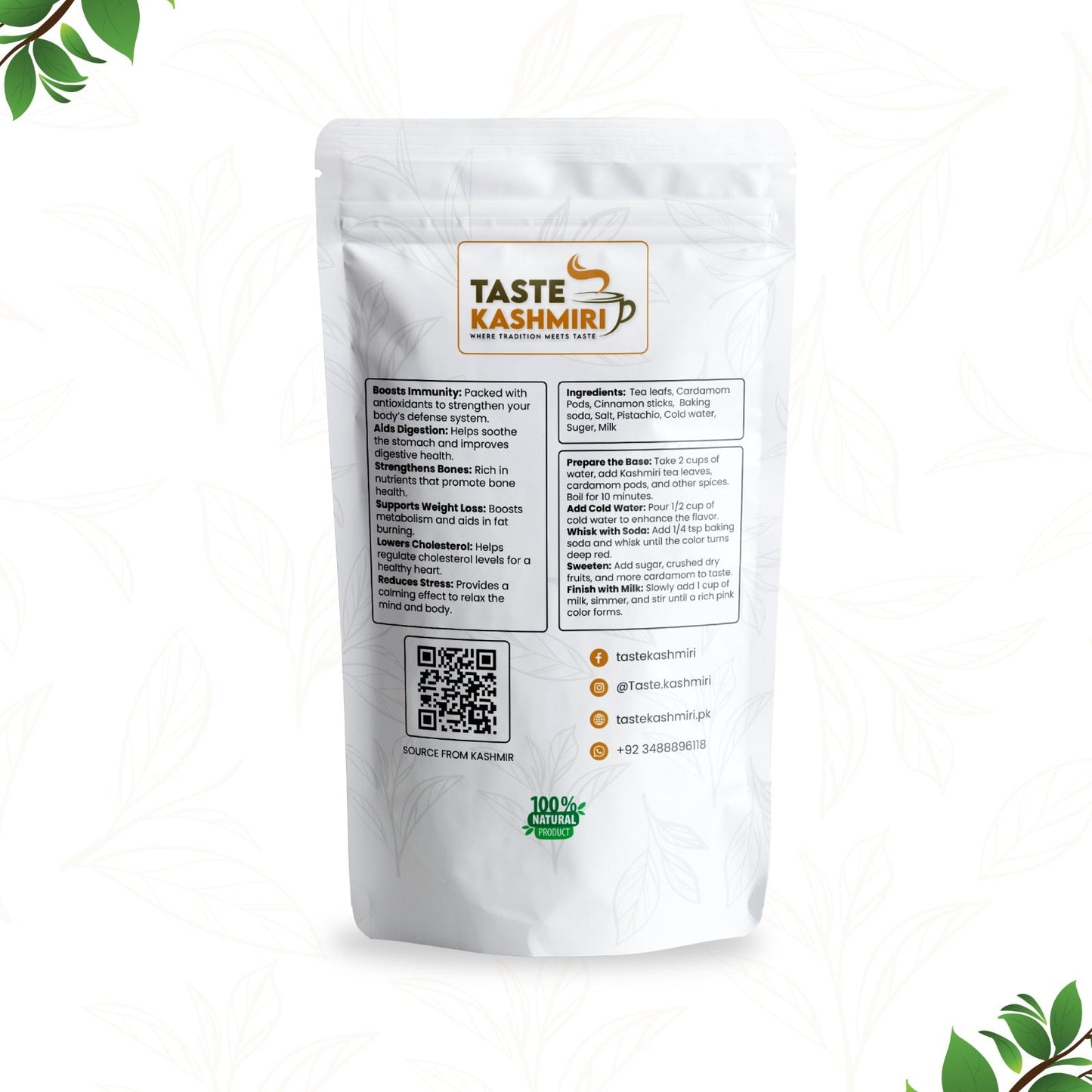 Organic Kashmiri Pink Tea Leaves 250 Grams
